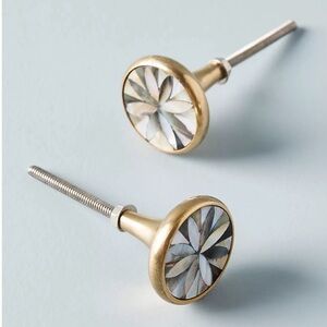 Anthropologie Geofloral Knobs Set of 2 in gold